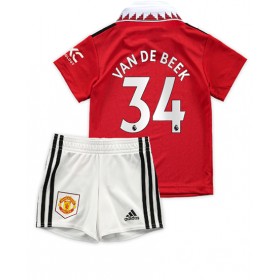 Baby Fußballbekleidung Manchester United Donny van de Beek #34 Heimtrikot 2022-23 Kurzarm (+ kurze hosen)